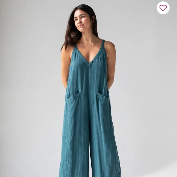 Natural Life Cream V-Neck Jumpsuit - Picture 2 of 8